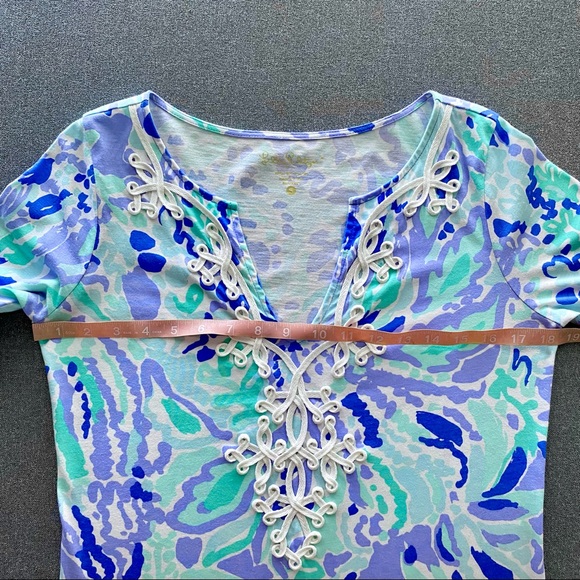 Lilly Pulitzer Marina Shift Dress Lilly’s Lilac Nice Ink S M 3/4 sleeve pastel - Picture 2 of 5